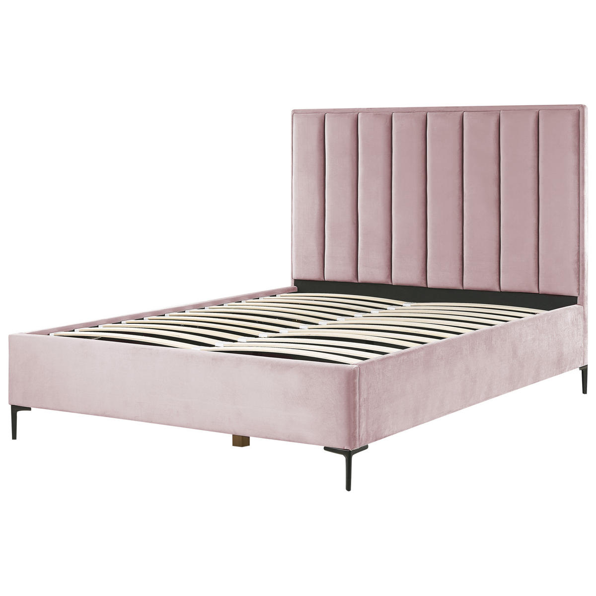 POLSTERBETT 160x200 cm Rosa Sezanne - Pink, Textil (160/200cm) - Beliani