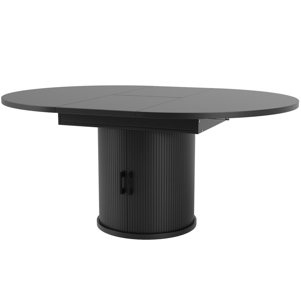 ESSTISCH 118/158/76,8 cm Schwarz aus MDF mit Ausziehfunktion - Schwarz, Holzwerkstoff (118/118/76.8cm) - OKMYHOME