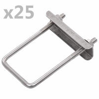 U-BÜGEL Für Zaunpfosten 25 Sets 60/40 Mm - Silberfarben, Metall (4/1cm) - vidaXL