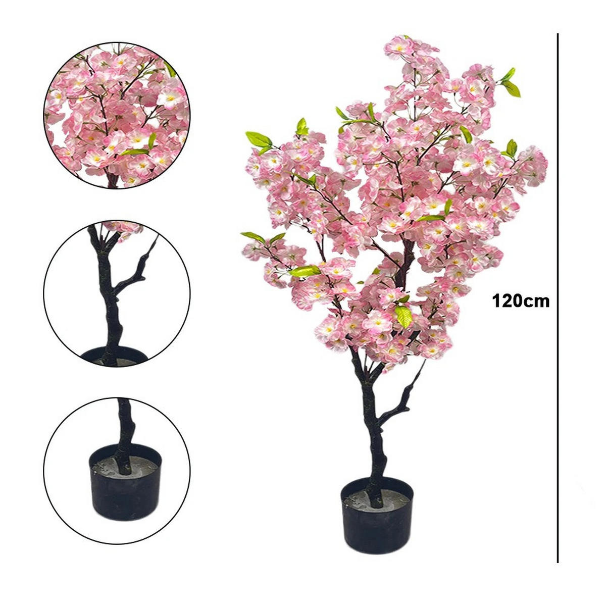 KUNSTPFLANZE Kirschblütenbaum, 120 cm hoch - Pink, Kunststoff (120cm) - Kaket