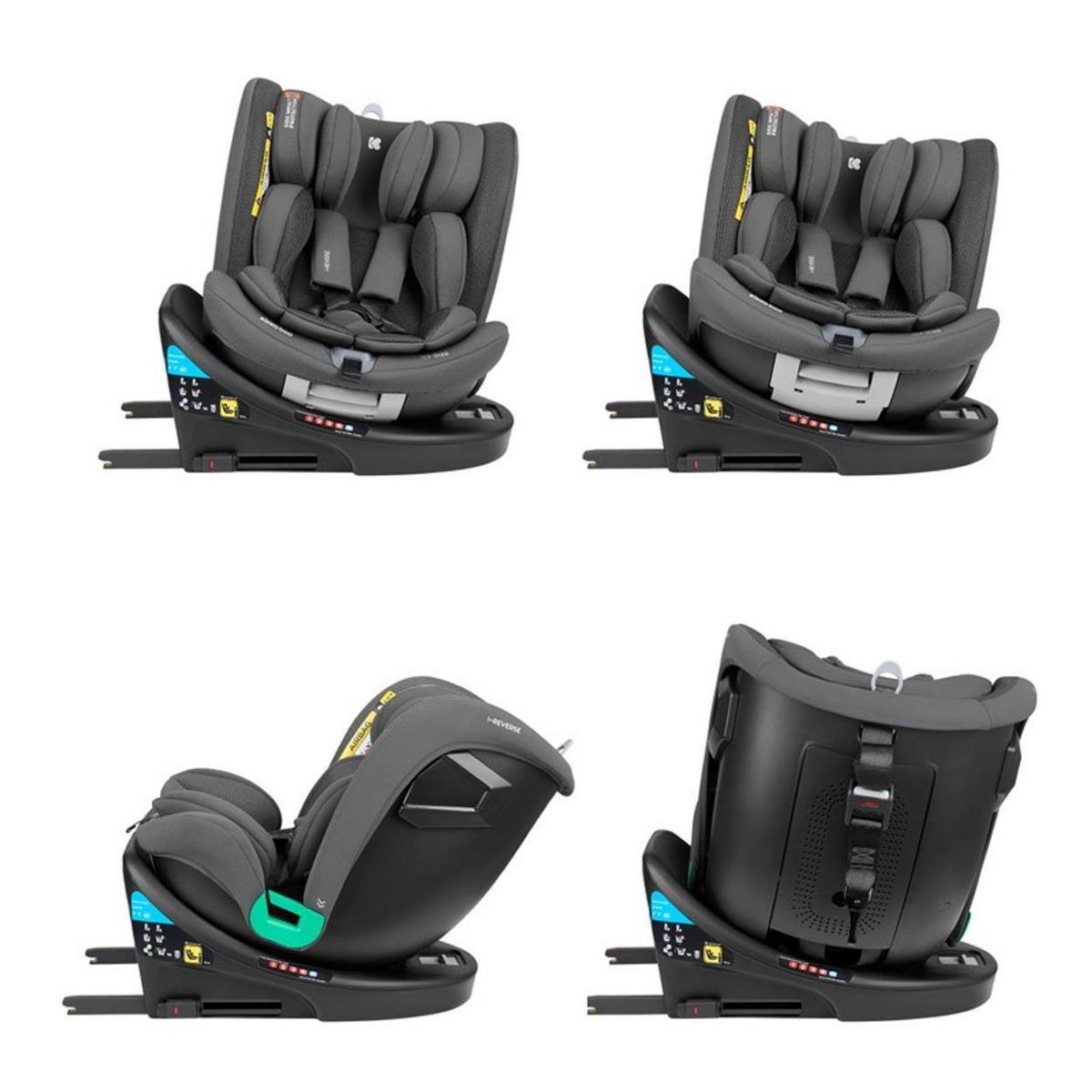 KINDERSITZ i-Reverse i-Size grau (40-150cm) Isofix 360-Drehung 5-Punkt-Gurt - Grau, Kunststoff (43/55/53cm) - Kikka boo