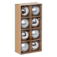 WEIHNACHTSKUGELN Silbern Ø 8 cm - Silberfarben, Kunststoff (8/9.2/8cm) - Atmosphera Createur d´interieur