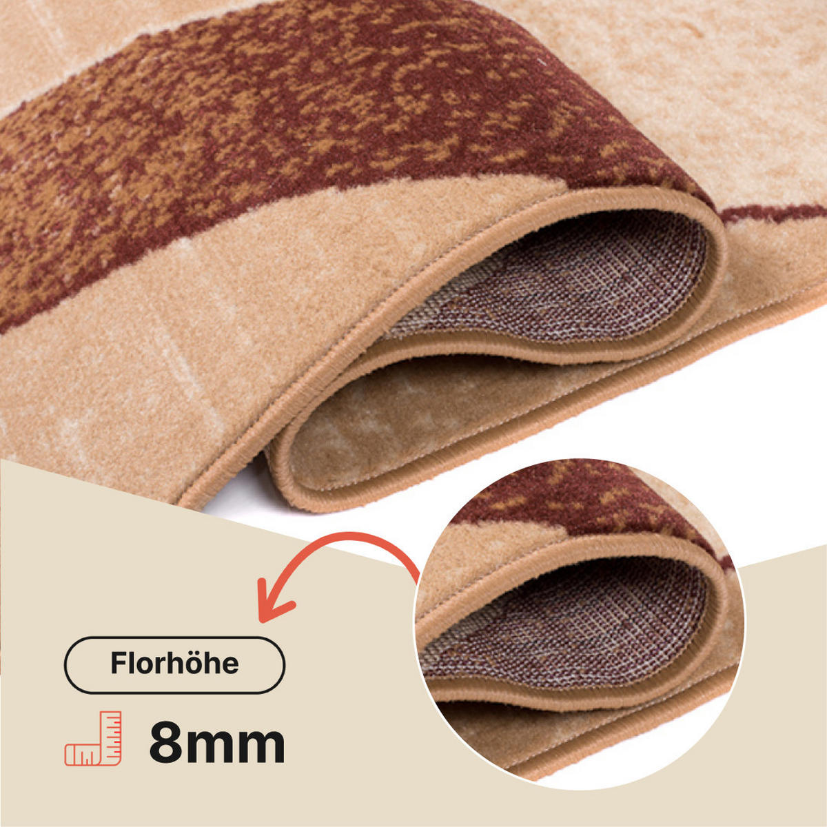TEPPICH DREAM Beige 140/200 cm - Hellbraun, Textil (140/200cm) - Tapiso