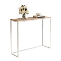 KONSOLENTISCH LORA 80 cm, Weiß / Eiche Wotan - Eiche Wotan/Weiß, Metall (30/80/80cm) - Idohome