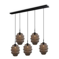 HÄNGELEUCHTE Echos 5-flammig Rauch Ø 25cm - Anthrazit/Schwarz, Glas (25/25/28cm) - s.luce
