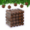 100XWEIHNACHTSKUGELN - Braun, Kunststoff (6/7/6cm) - Relaxdays