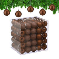 100XWEIHNACHTSKUGELN - Braun, Kunststoff (6/7/6cm) - Relaxdays