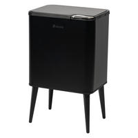 ABFALLEIMER, 30 Liter, aus Metall, schwarz - Schwarz, Metall (40.5/67/31cm) - eluno