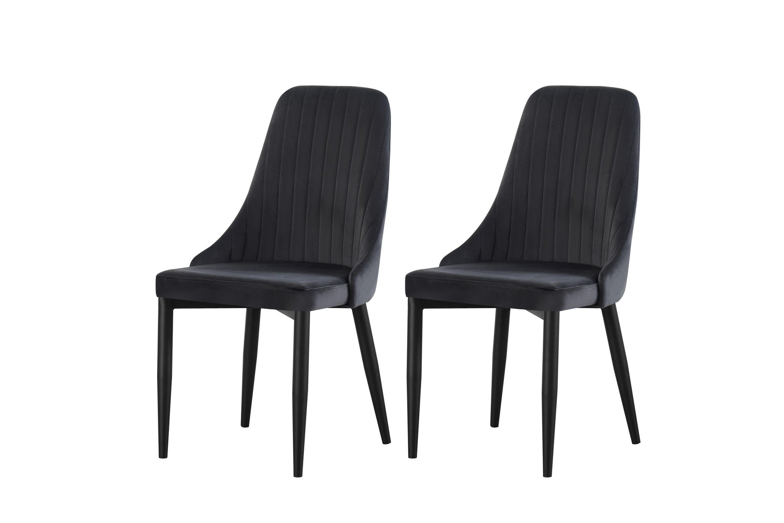 STUHL 2er Set Monaco Stühle in Anthrazit - gemütliches Design - B/H/T: 44x88x58 cm - Anthrazit, Textil (58/88/44cm)
