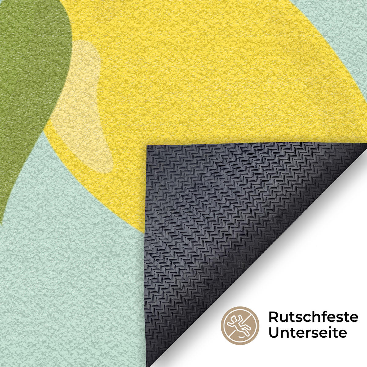 ROHOŽKA Citrony vzor - Žlutá - Modrá - Vzor - Ovoce 120x80 cm - žlutá, textil/umělá hmota (120/0.4cm) - MuchoWow