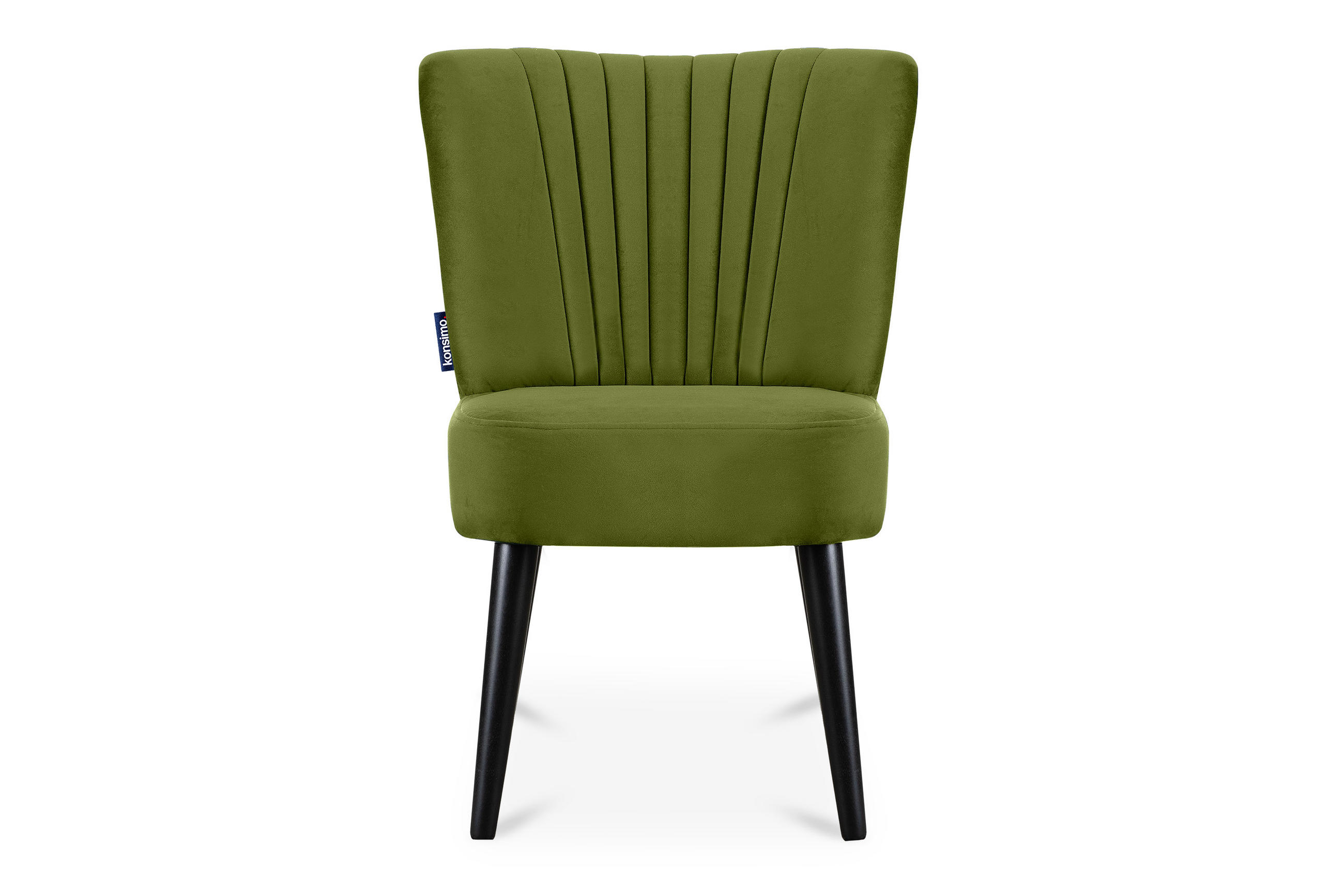 COCKTAILSESSEL DUCO auf hohen Beinen, Olive/Schwarz - Schwarz/Olivgrün, Holz/Textil (63/89/65cm) - KONSIMO®