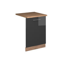 ČELNÍ PANEL MYČKY Fame-Line Antracitový vysoký lesk - medově dubová/vysoce lesklá černá, kompozitní dřevo (60/81.8/1.6cm) - Vicco