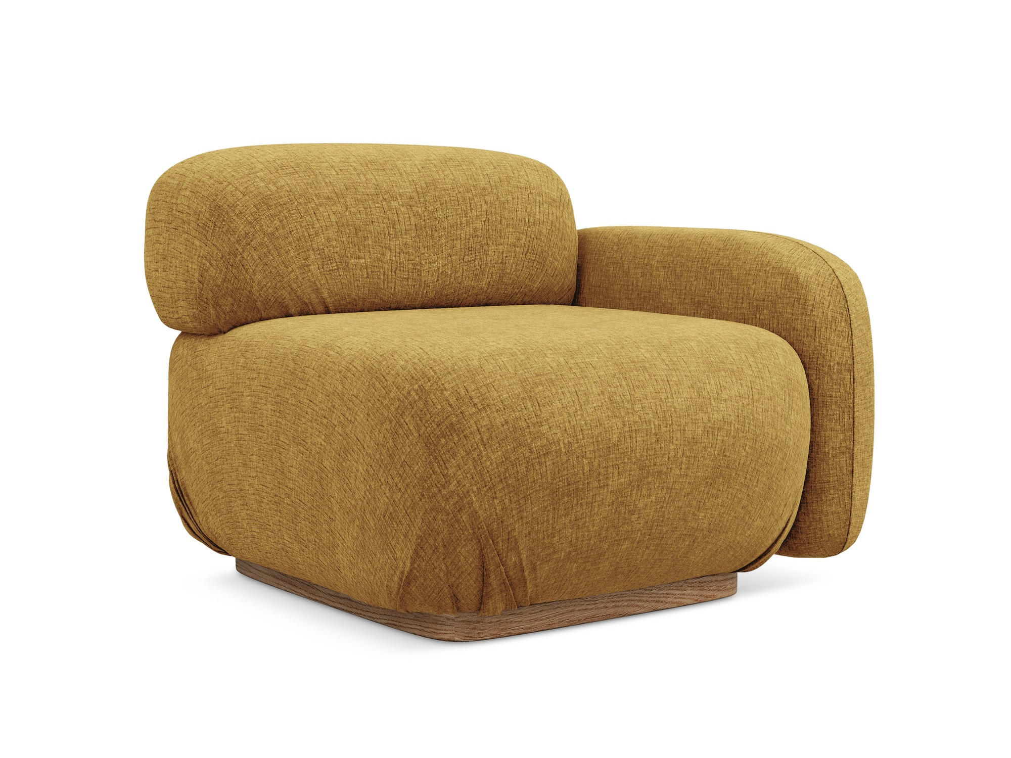 SOFAELEMENT Rechts Chenille Stoff Gelb - Currygelb/Gelb, Holz/Textil (95/73/95cm) - Makamii