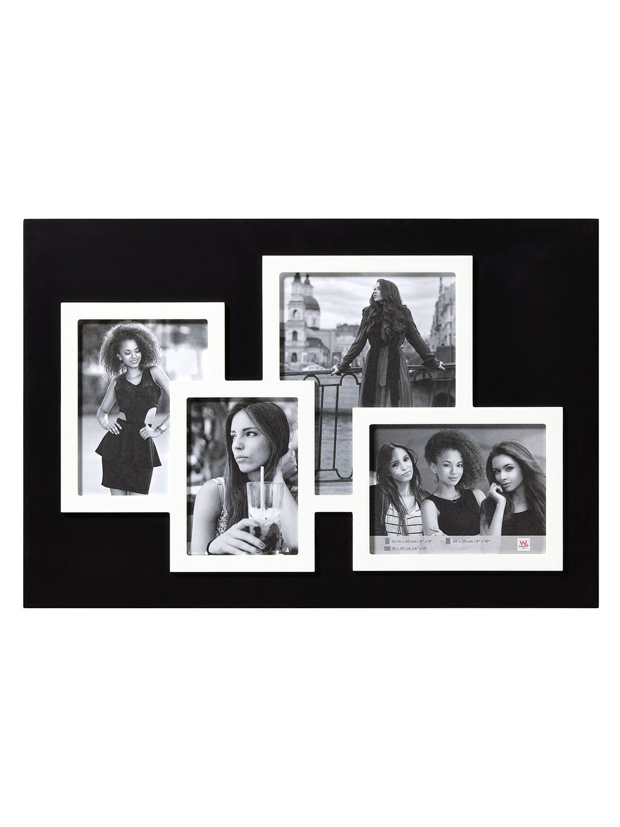 BILDERRAHMEN Friends Galerierahmen für 4 Fotos, weiss - Weiß, Holzwerkstoff (62/42/2.5cm) - EMIX24