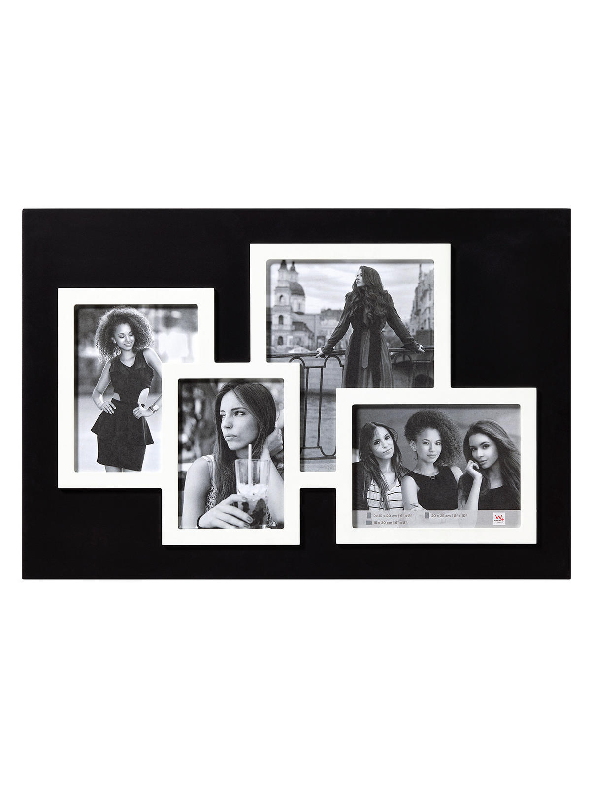 BILDERRAHMEN Friends Galerierahmen für 4 Fotos, weiss - Weiß, Holzwerkstoff (62/42/2.5cm) - EMIX24