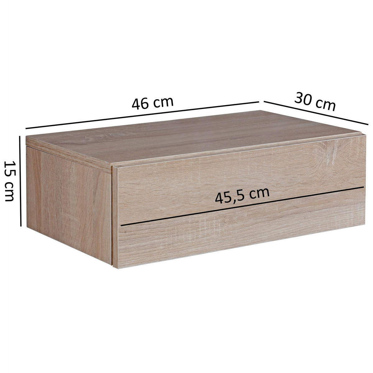 NACHTTISCH Schlicht Spanplatte Kratzfest Wasserabweisend MOLISE, Beige 46x30x15 cm - Beige, Holz (46/15/30cm) - KADIMA DESIGN