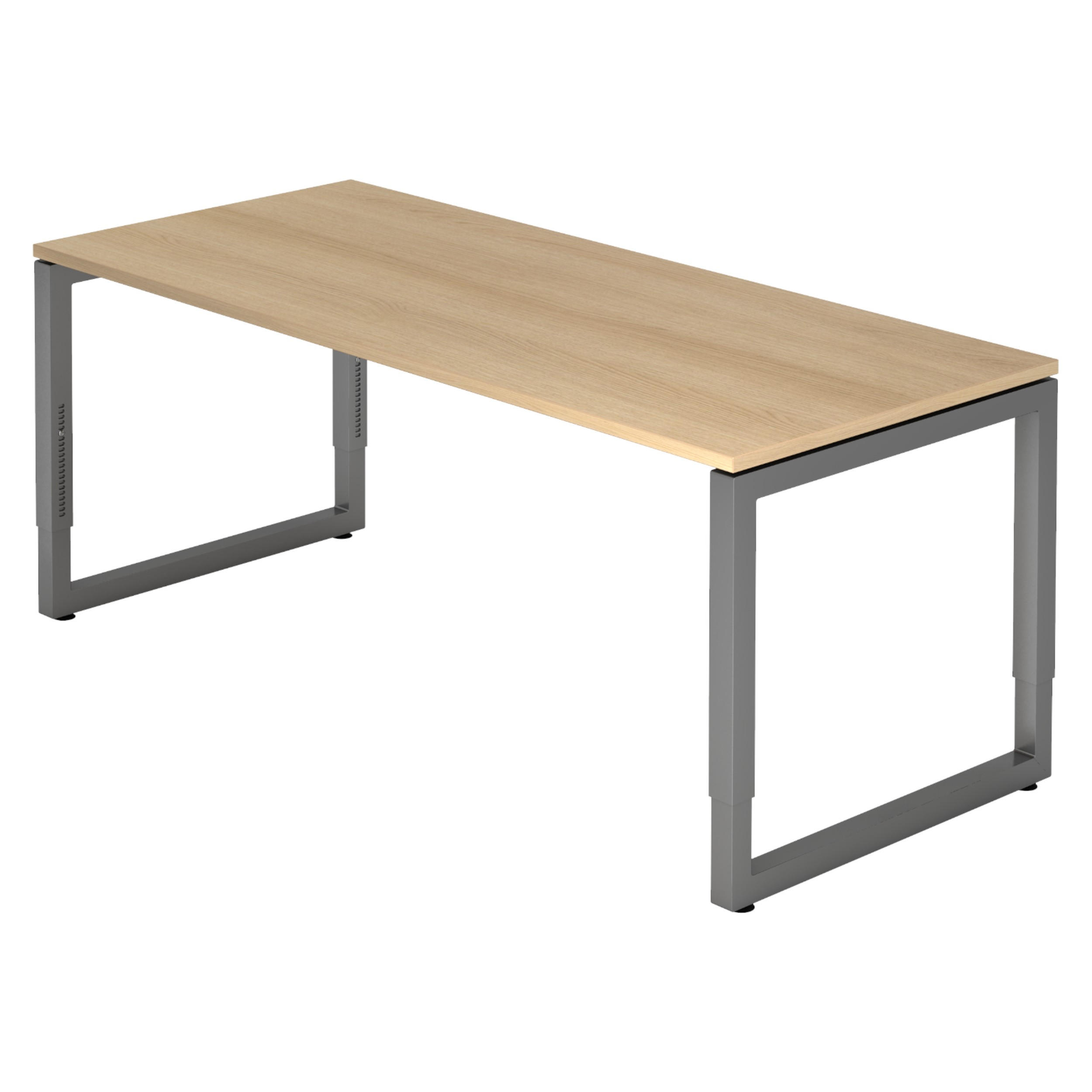 SCHREIBTISCH Serie-R 80/180/74 cm in Eichefarben/Graphitfarben - Eichefarben/Graphitfarben, Holzwerkstoff (80/180/74cm) - bümö