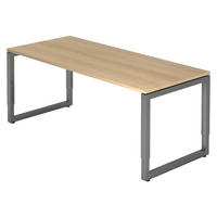SCHREIBTISCH Serie-R 80/180/74 cm in Eichefarben/Graphitfarben - Eichefarben/Graphitfarben, Holzwerkstoff (80/180/74cm) - bümö