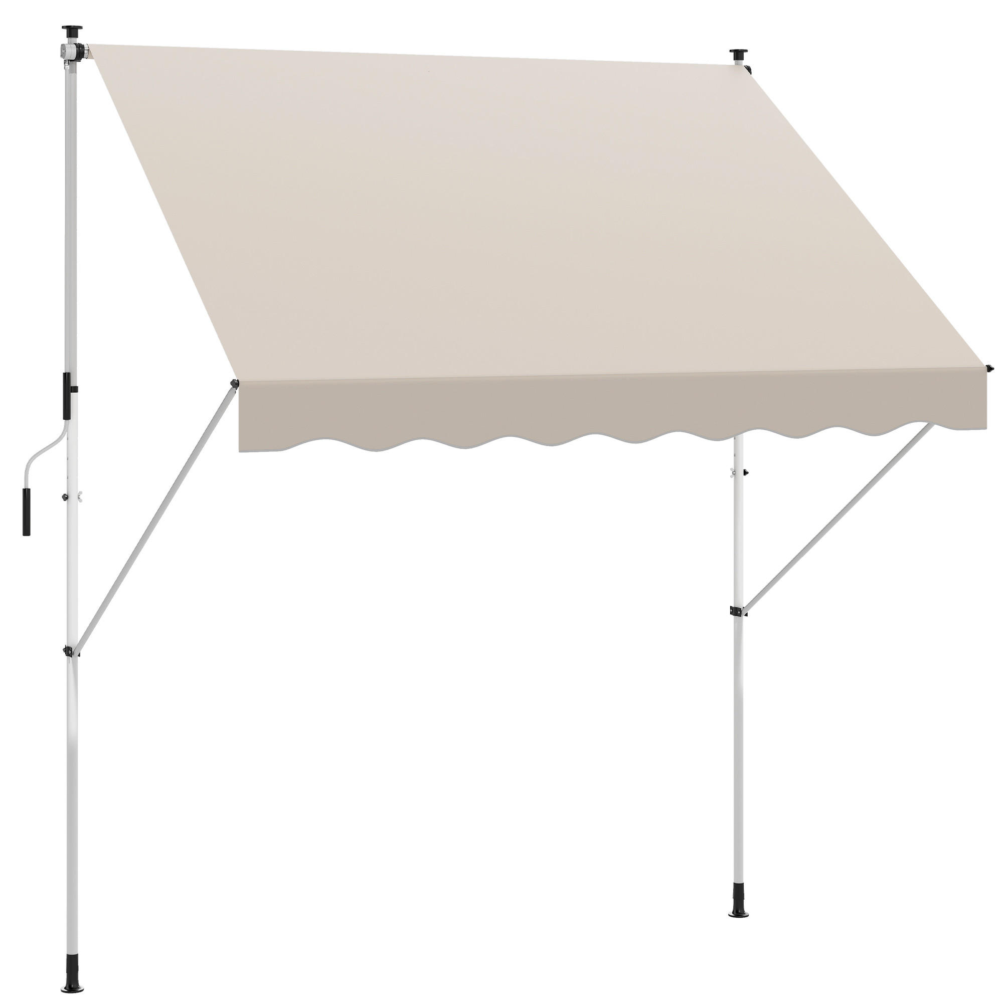 MARKISE, Blau+Weiß, Aluminium, Stahl, Polyester - Beige, Metall (150/280/300cm) - Outsunny