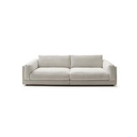 BIG SOFA RAINA Steingrau Cord - Greige/Schwarz, Kunststoff/Textil (294/85/150cm) - KAWOLA