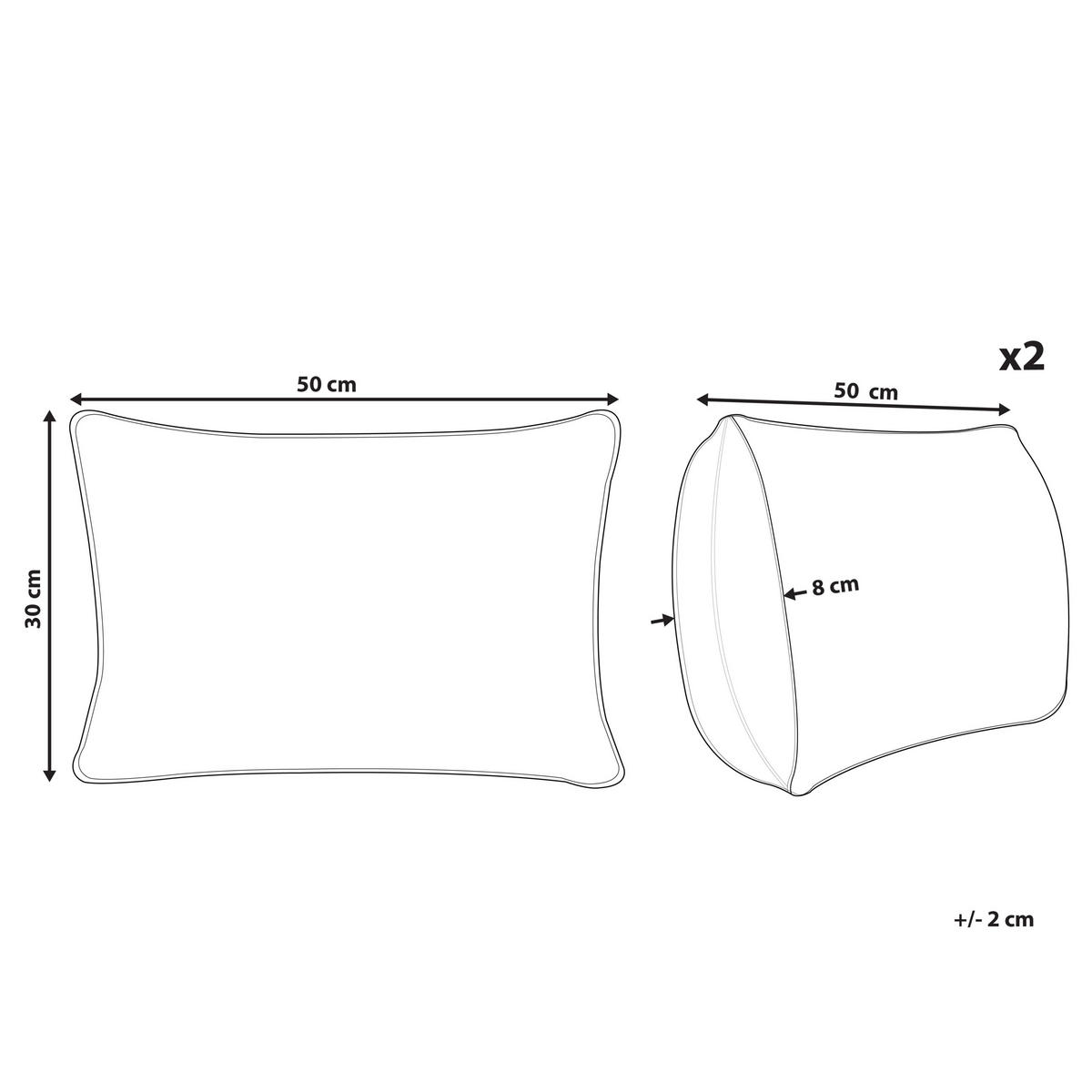 Dekokissen 2er-Set Grün 50/30 cm Joycandy - Rot/Schwarz, Textil (50/30cm) - Beliani