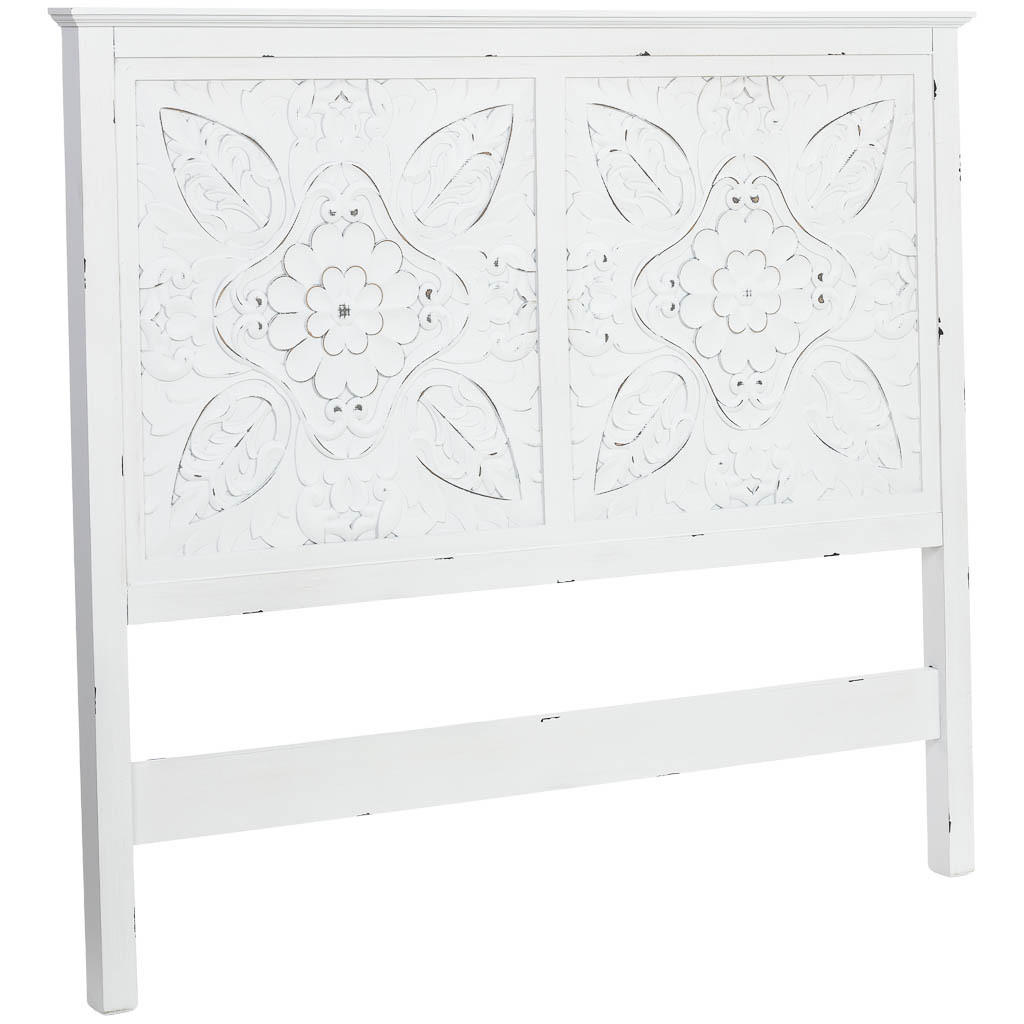 KOPFTEIL aus Holz, grau, 150x7x130cm - Weiß, Holz (150/130/7cm) - Wanderlust