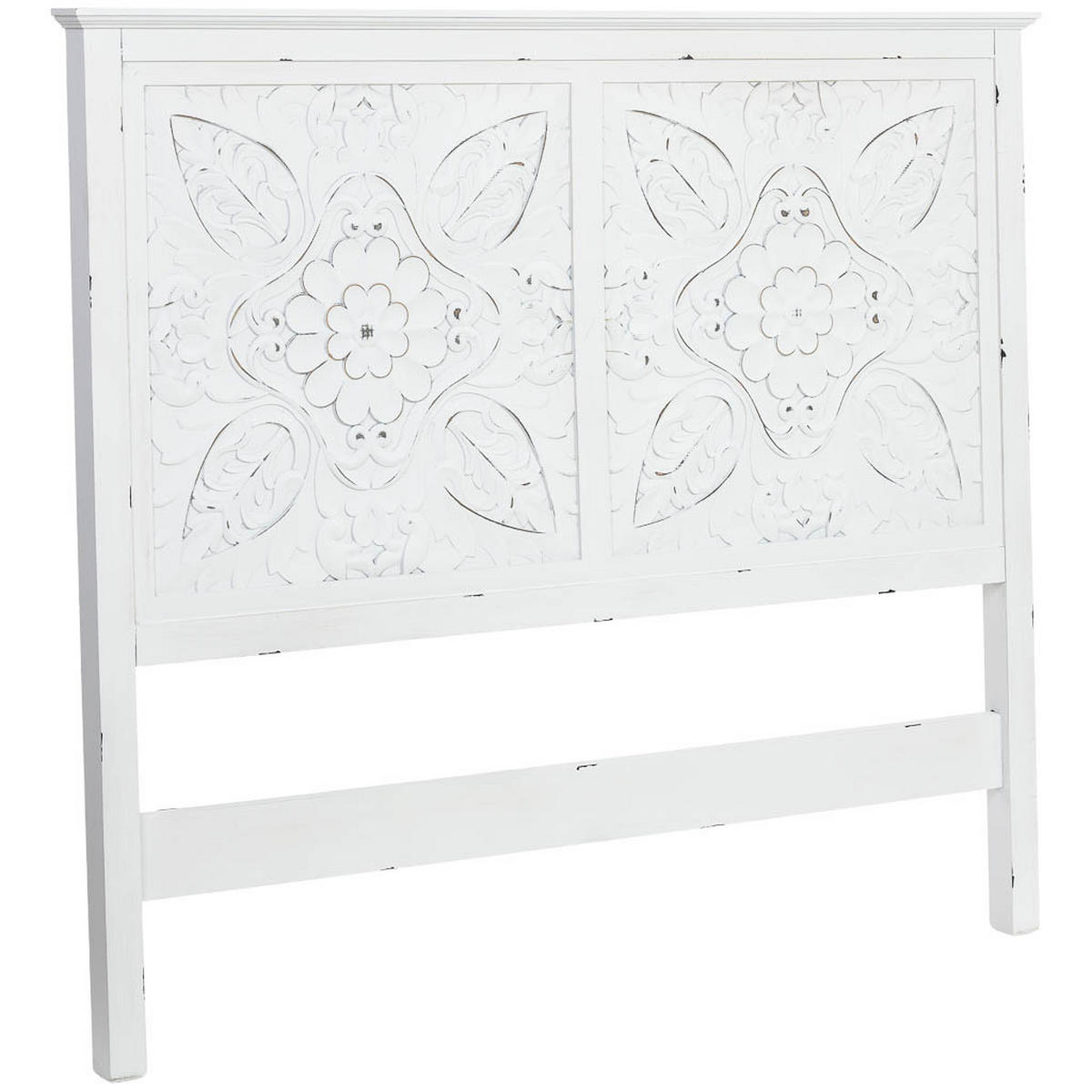 KOPFTEIL aus Holz, grau, 150x7x130cm - Weiß, Holz (150/130/7cm) - Wanderlust