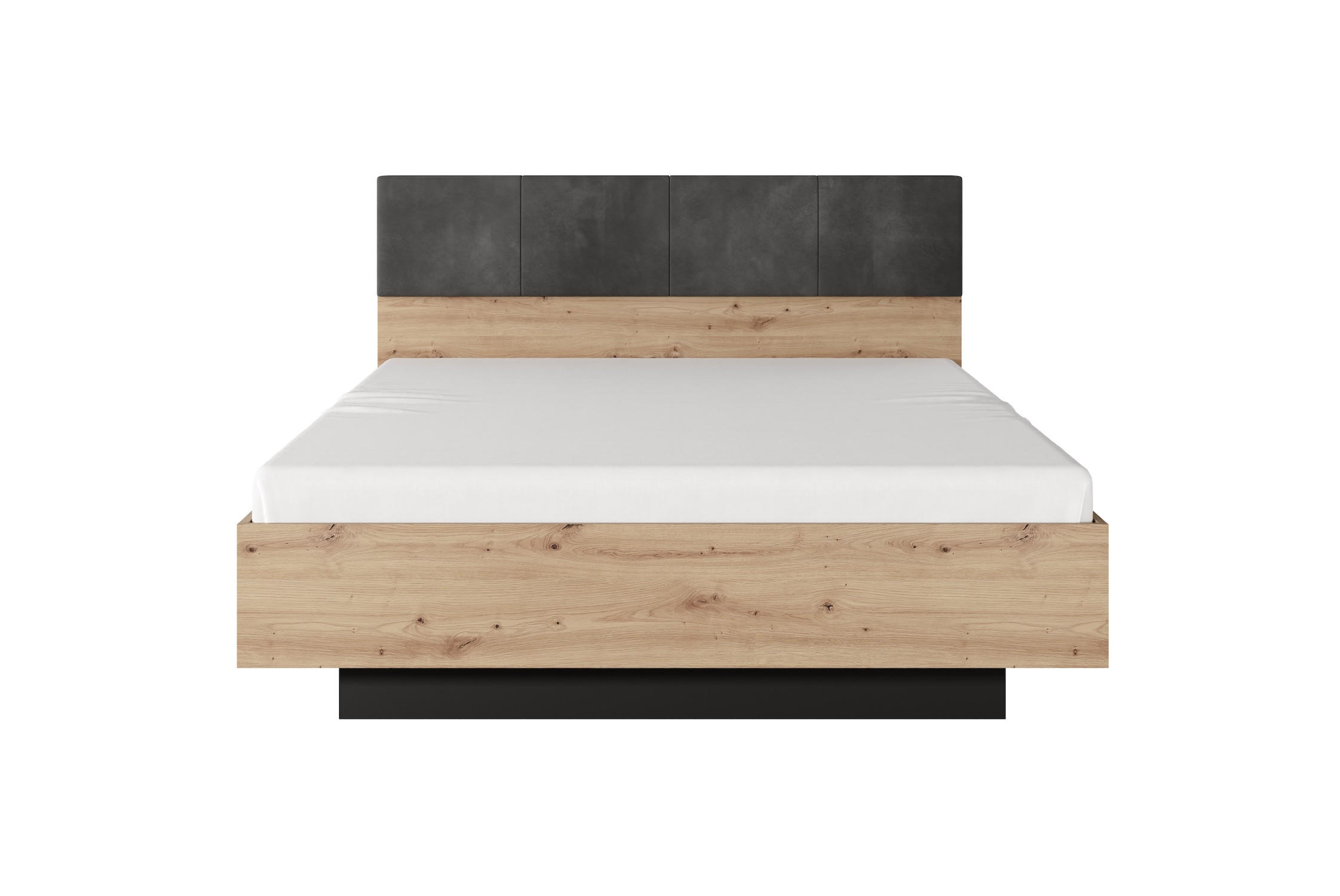BETT Tally Artisan Eiche / anthrazit 163cm, 210cm, 104cm - Braun, Holz/Holzwerkstoff (160/200cm) - Feldmann-Wohnen