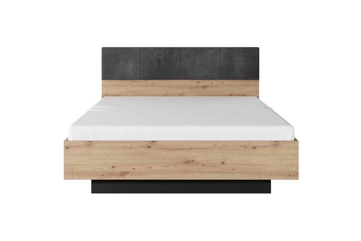 BETT Tally Artisan Eiche / anthrazit 163 cm / 210 cm / 104 cm - Braun, Holz/Holzwerkstoff (160/200cm) - Feldmann-Wohnen
