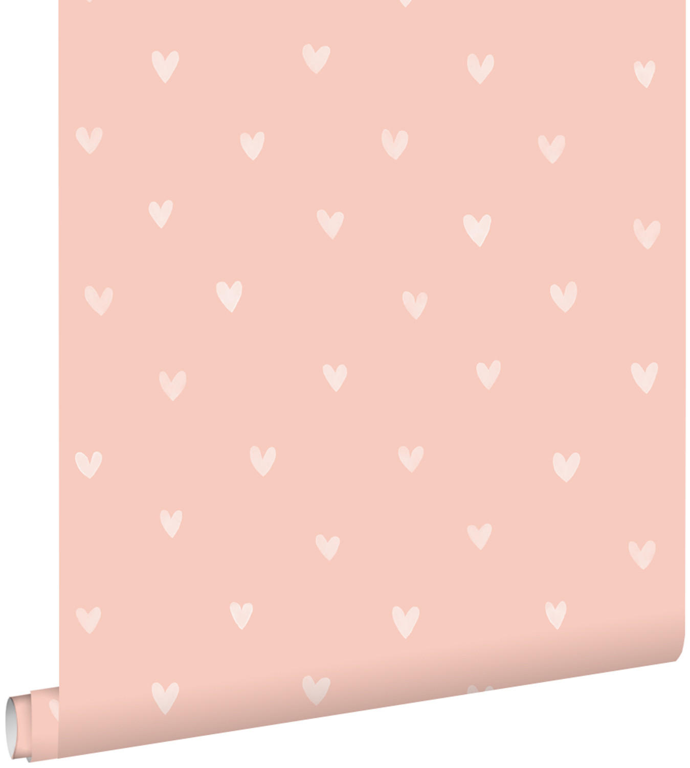 TAPETE Herzchen 53 cm x 10.05 m - Pink, Papier (53/0.1cm) - ESTAhome
