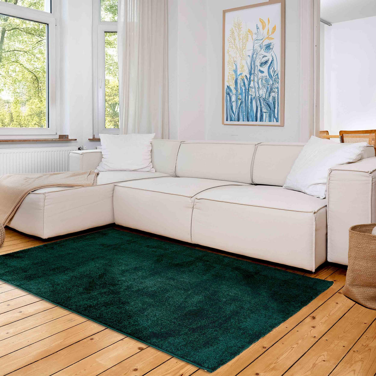 KURZFLORTEPPICH SAMMY - Grün, Textil (133/190cm) - Astra