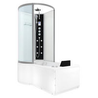 WHIRLPOOL Wanne Duschkabine ws K50-R03-WP-EC 100x1 - Weiß, Glas/Kunststoff (98/225/170cm) - AcquaVapore by Sandra Jentho