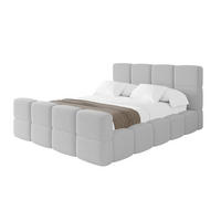 POLSTERBETT mit Bettkasten und Lattenrost mit Matratze H3/H4, Kopfteil, Boxbett, mit Stauraum - NATA-Z 160x200 Hellgrau - Hellgrau, Holzwerkstoff/Textil (160/200cm) - ALTDECOR