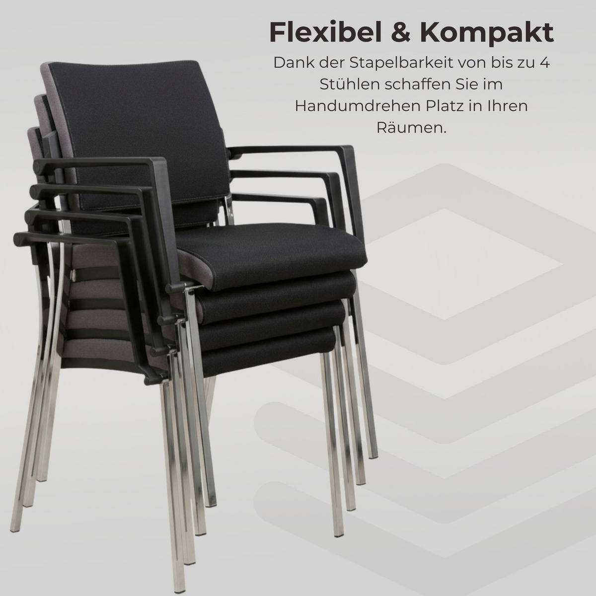KONFERENZSTÜHLE Besucherstühle (2er-Set) 50/59/80 cm in Schwarz - Schwarz, Metall (59/80/50cm) - bümö