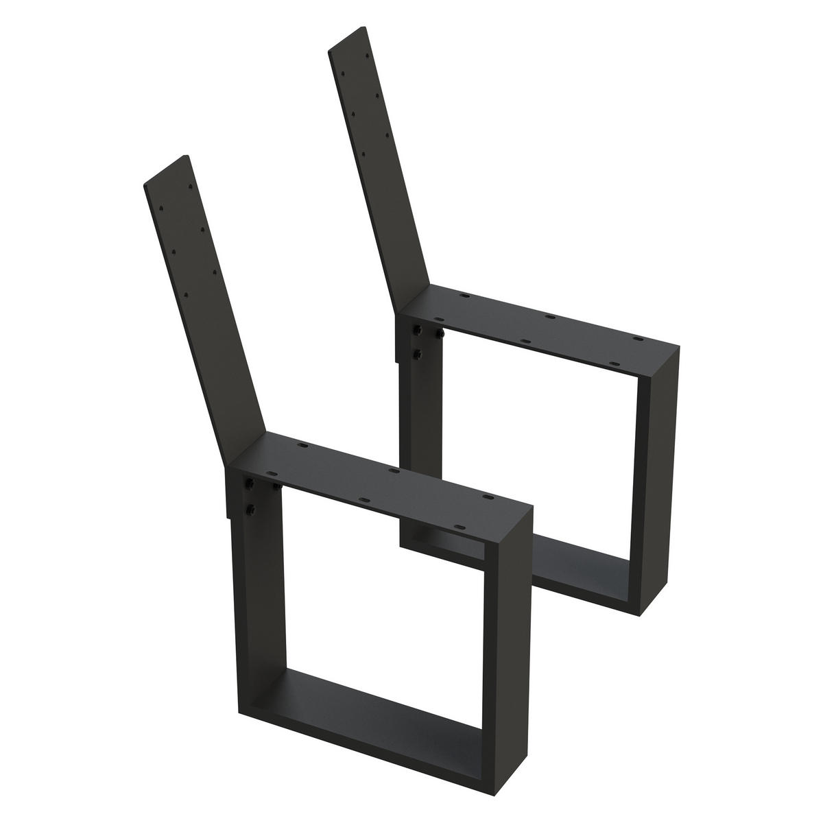 BANKGESTELL mit Lehne 2x aus Metall Schwarz Bankbeine - Schwarz, Metall (10/78.5/40cm) - DanDiBo