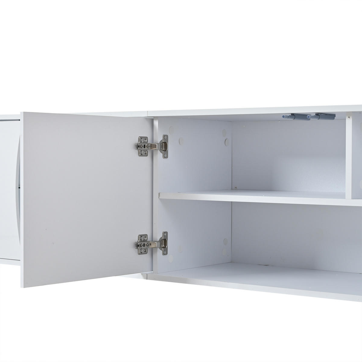 TV-LOWBOARD 180x40x45 cm Glas 3 Türen LED Entertainment - Weiß, Holzwerkstoff (40/45/180cm) - FLIEKS