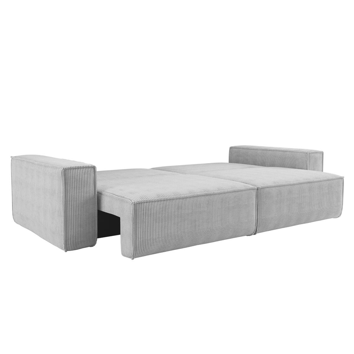 SCHLAFSOFA BEST und Bettkasten Stoff Poso Hellgrau - Hellgrau, Holz (246/83/98cm) - Kaiser Möbel