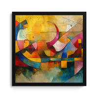 POSTER MIT RAHMEN Kunst - Abstrakt - Modern 40x40 cm - Gelb, Papier (40/40cm) - MuchoWow
