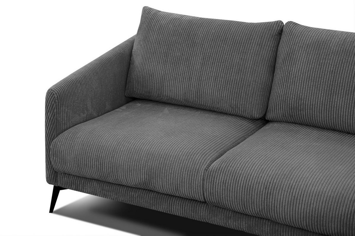 SOFA VILT 2,5-Sitzer, dunkelgrau - Dunkelgrau/Schwarz, Holzwerkstoff/Kunststoff (202/89/94cm) - Courtois Laville