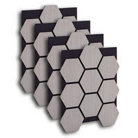 AKUSTIKPANEEL Hexagon Grau 4 Stück - Grau, Holz (62/76/2cm) - Homestyle4u