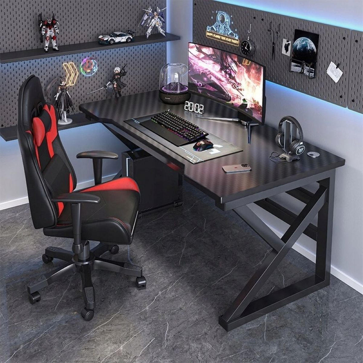 SCHREIBTISCH, schwarz 120x60x74cm - Schwarz, Holzwerkstoff (60/120/74cm)