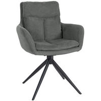 ARMLEHNENSTUHL Stoff Grau - Schwarz/Grau, Textil/Metall (60/88/65cm) - CLP