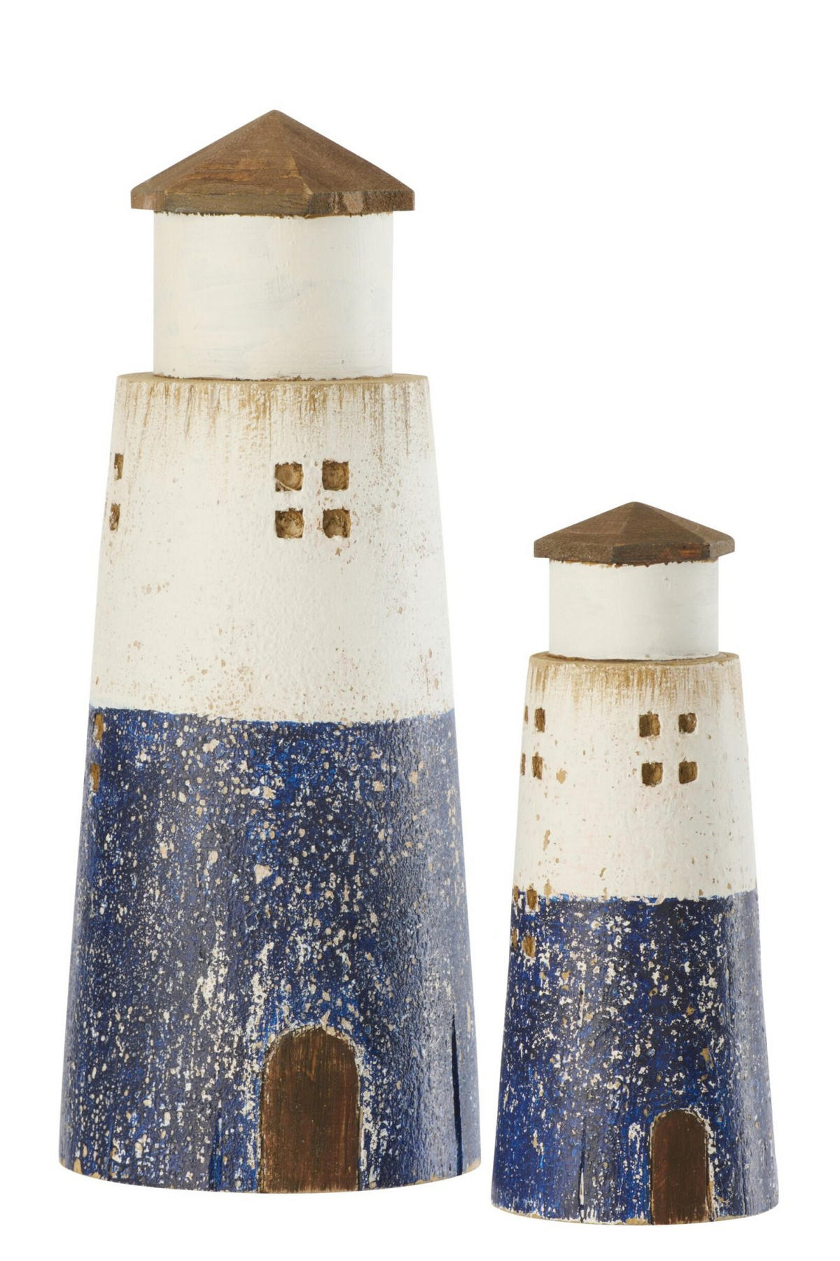 DEKO LEUCHTTURM - Blau, Holz (12/30/12cm) - J-Line