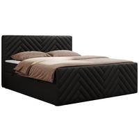 BOXBETT PARIS DUO 120/200 - Schwarz Kunstleder - H3 - Schwarz, Holz/Textil (120/200cm) - MKS