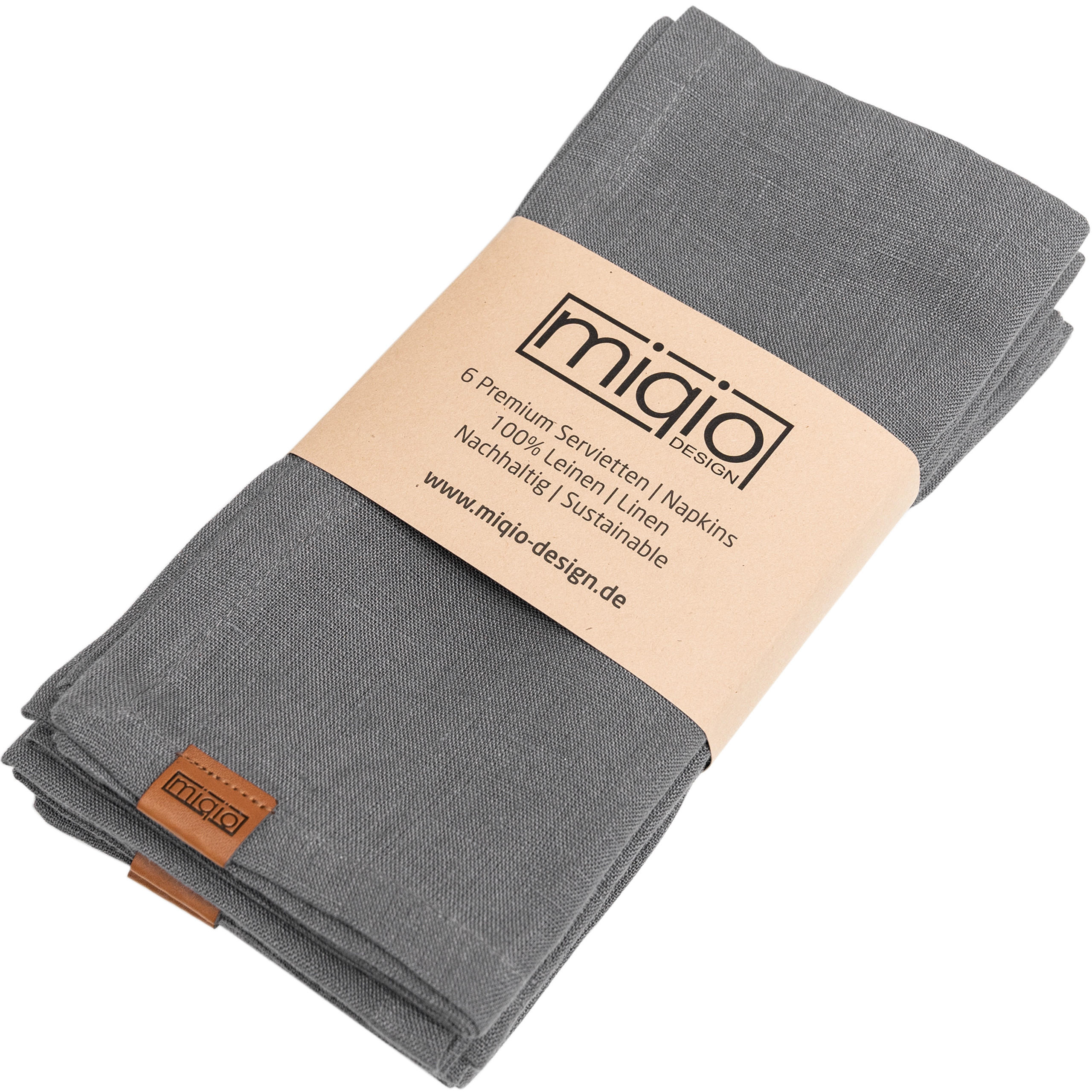 STOFFSERVIETTEN aus Leinen 6er-Set - Anthrazit, Textil (45/23cm) - Miqio Design