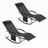 SONNENLIEGE 2er Set Schwarz - Schwarz, Metall (63/83/150cm) - SoBuy