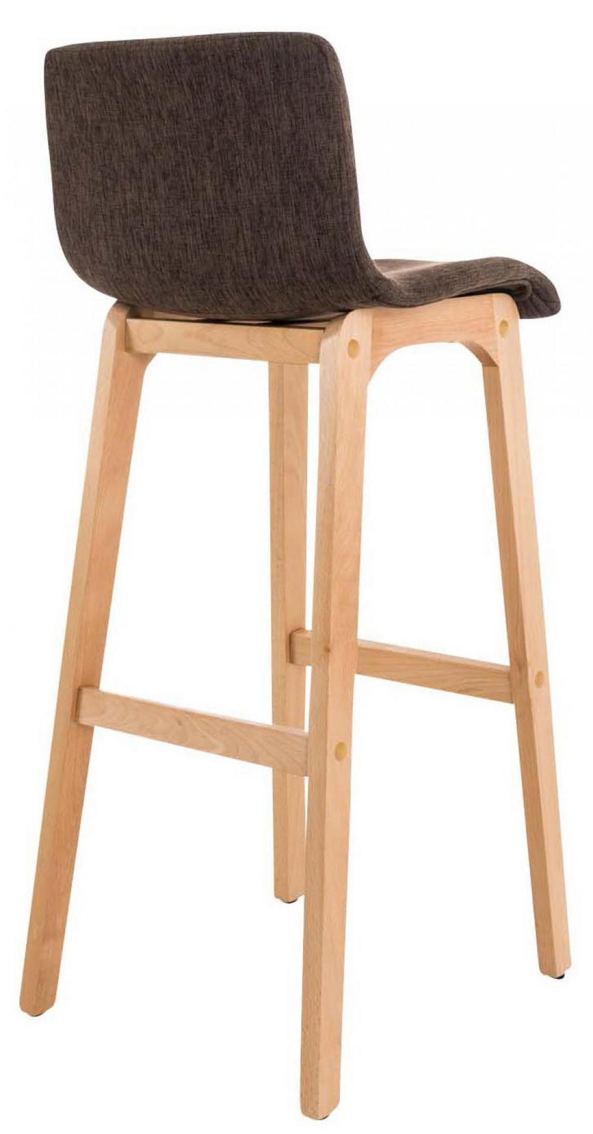 BARHOCKER 2er Set Stoff braun - Eukalyptusholzfarben/Braun, Holz/Textil (41/101/46cm) - CLP