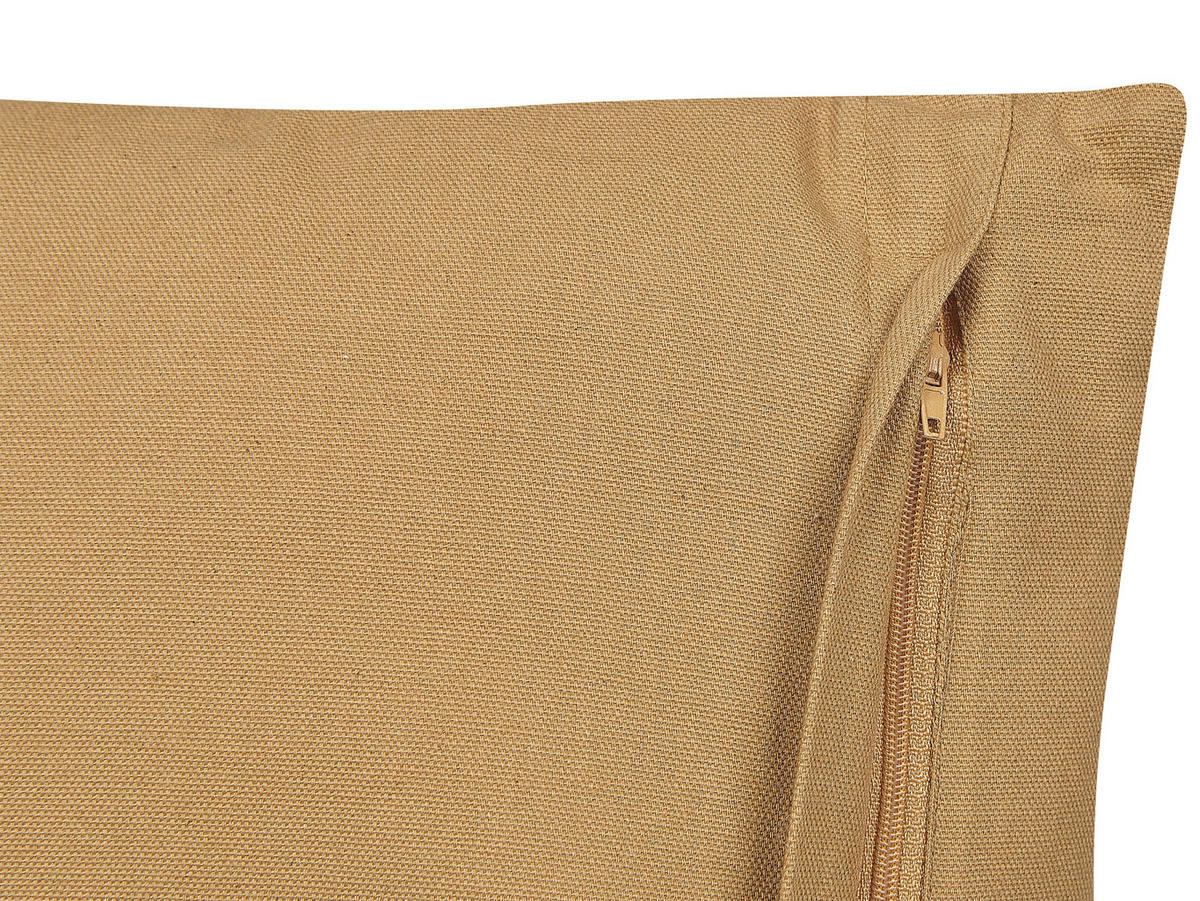 DEKOKISSEN Sandbeige 45/45 cm Salix - Beige, Naturmaterialien/Textil (45/45cm) - Beliani