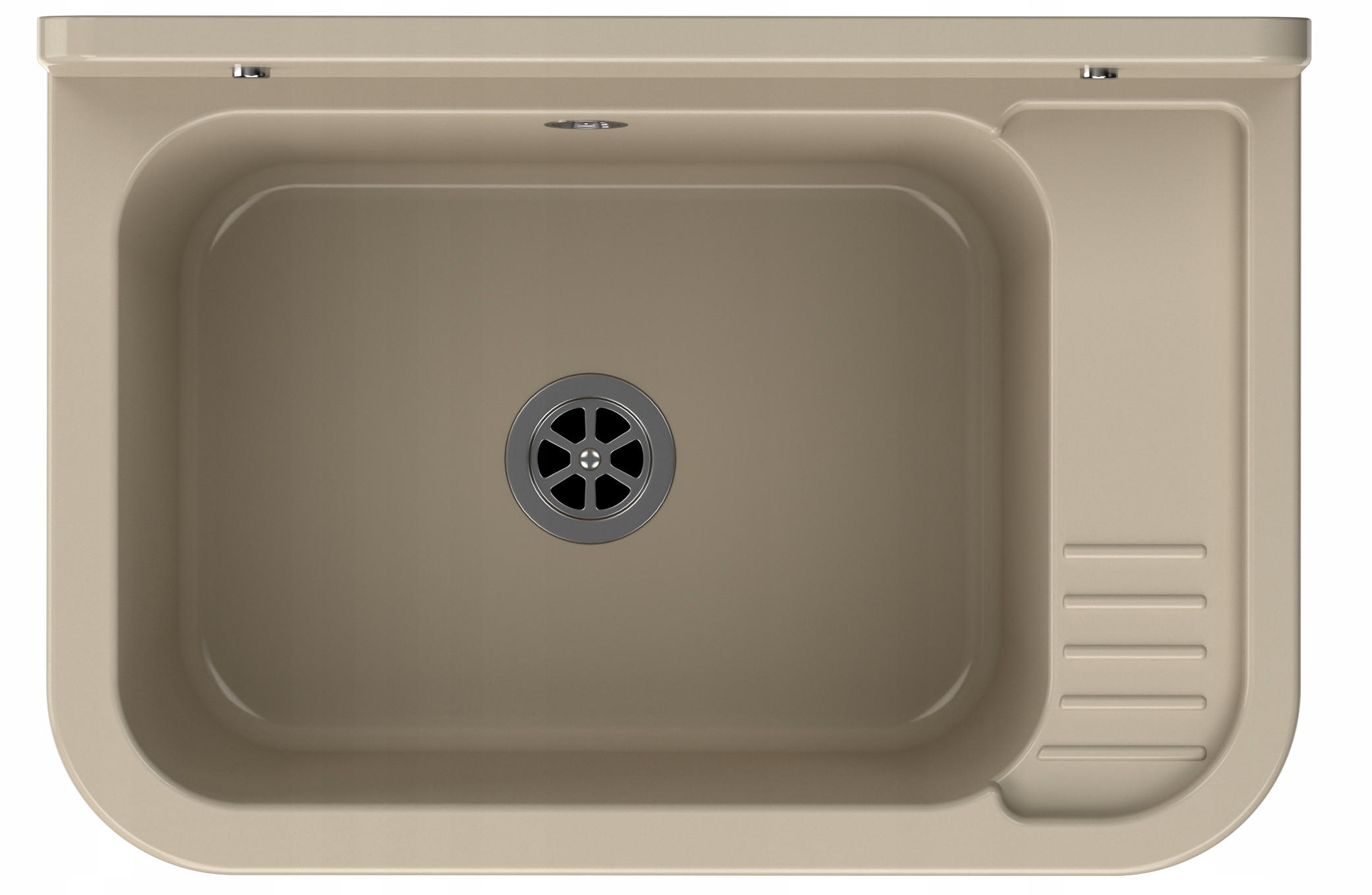 SPÜLBECKEN Paron mit Siphon - Beige, Kunststoff (50/34/31cm) - Granitan