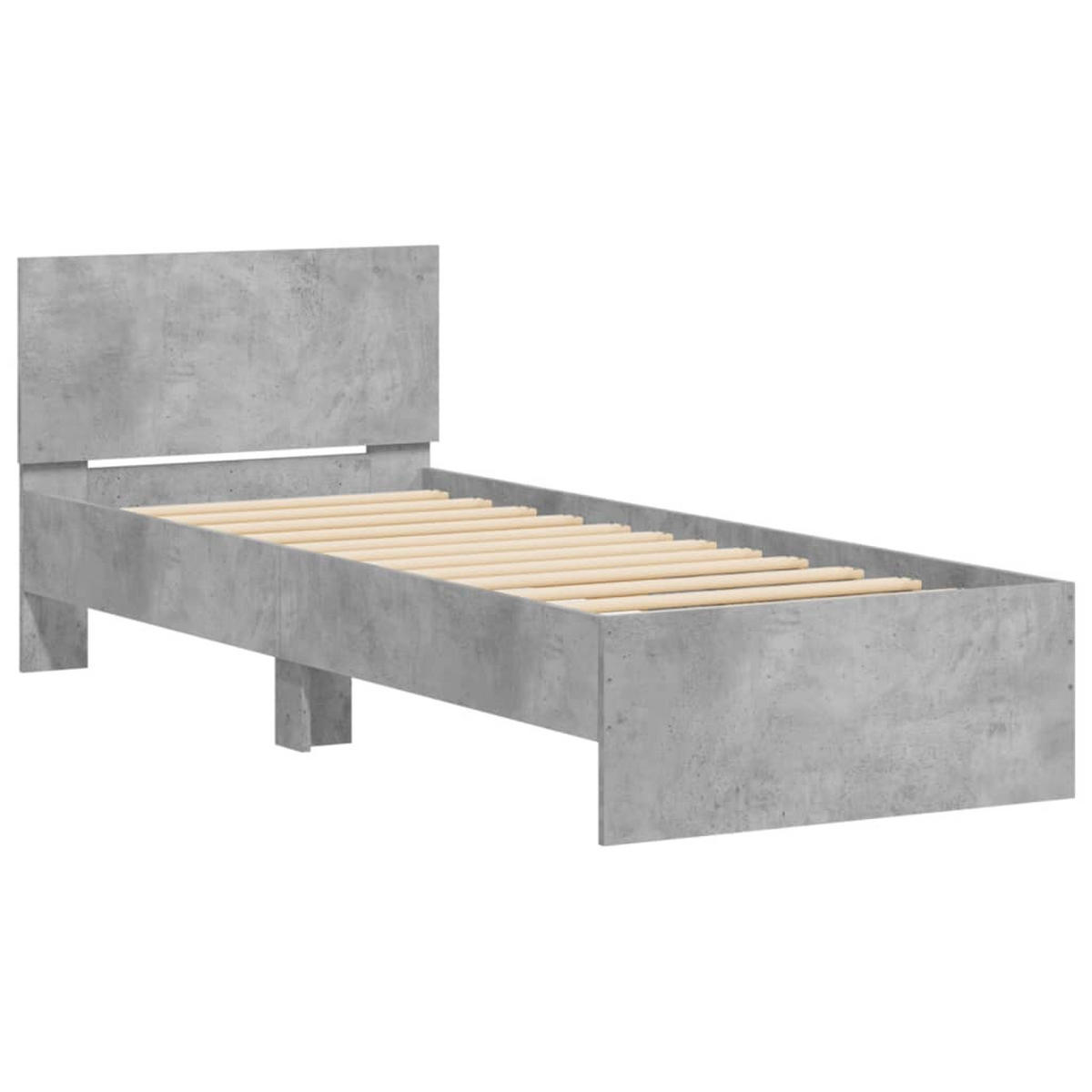 BETTGESTELL MIT KOPFTEIL 203/95/70 cm Grau Holzwerkstoff - Grau, Holzwerkstoff (90/200cm) - vidaXL